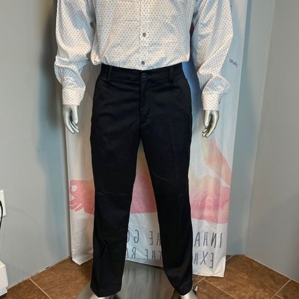 Essentials Mens Classic Fit Stretch Golf Black Pants Size 38W X 32L